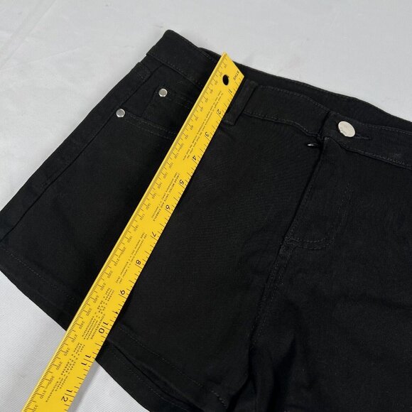 Denim Shorts Crotchless Zip Open Crotch Black Womens Small 5/6 - Picture 11 of 12